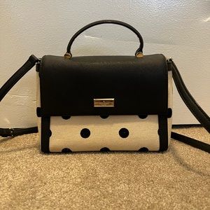 Kate spade canvas polka dot top handle bag